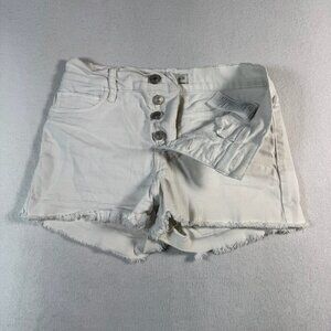Abercrombie and Fitch Shorts Womens 25 White Cut Off Mid Rise Button Fly